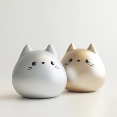 Cute Silver Cabasa: 3D Minimalist Design in Pastel Colors