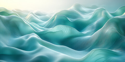 Obraz premium Abstract blue and white digital waves, reminiscent of a calm ocean.