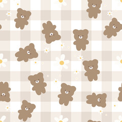 seamless pattern with teddy bears