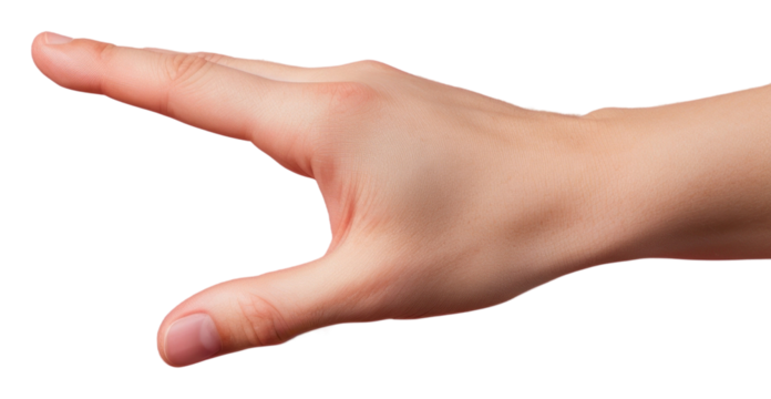 PNG Woman hand finger gesturing touching.