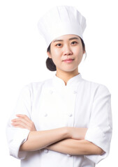 PNG Asian women wearing white chef uniform portrait adult white background.