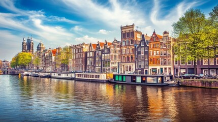 Fototapeta premium Stunning Amsterdam Canal View
