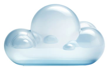 PNG 3d transparent glass style of cloud icon white simplicity floating.