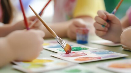Naklejka premium Creative Painting Activity with Children
