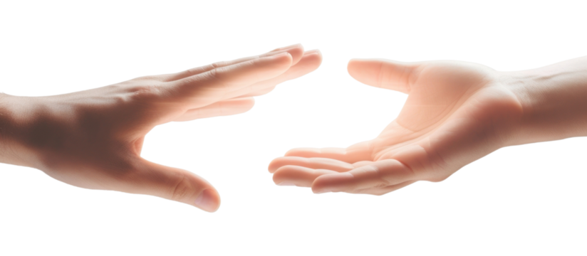 PNG Hands reaching finger togetherness agreement.