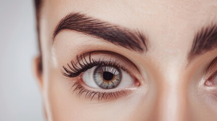 Naklejka premium Close-up of a Woman's Eye with Makeup