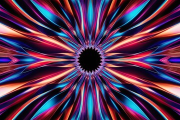 Futuristic Kaleidoscopic Background with Radiant Colors in 3D Photography