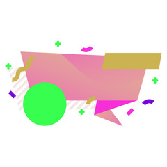 Origami sale banner label badge blank design template