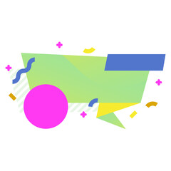 Origami sale banner label badge blank design template