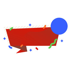 Origami sale banner label badge blank design template