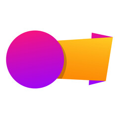 Origami sale banner label badge blank design template