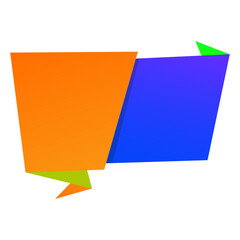 Origami sale banner label badge blank design template