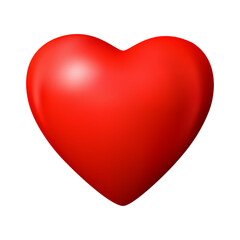 Realistic 3d heart love illustration isolated on the white background