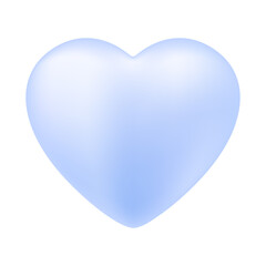 Realistic 3d heart love illustration on white background