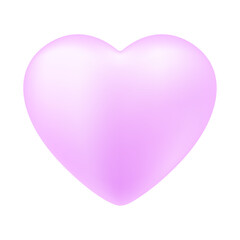 Realistic 3d heart love illustration on white