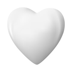 Realistic 3d heart love isolated illustration on a white background