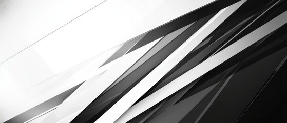 Sharp Black and White Patterns Create Dynamic Contrast in an Abstract Design Featuring Bold Angles and Lines