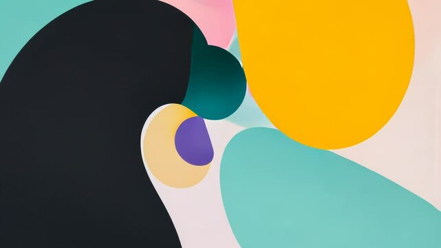 Vibrant colored basic shapes with motion design animation