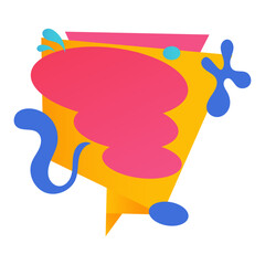 Origami sale banner label badge blank design template