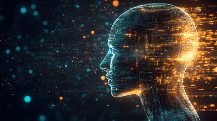 AI Art Human Head Circuitry Concept