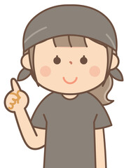 説明をする飲食店の女性