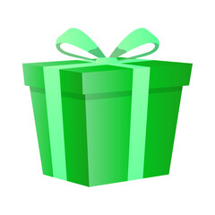 Gift box with ribbon decoration cartoon design on a white background