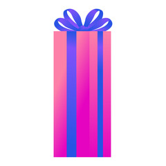 Gift box with ribbon decoration cartoon illustration on white