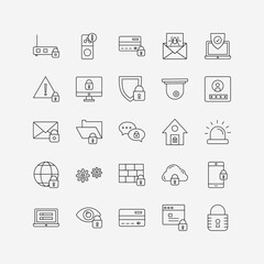 set of vector security icons