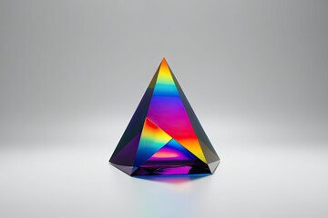 Fototapeta premium Vibrant Liquid Prism 3D Visualization with Vivid Spectrum on Blank White Backdrop
