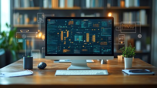 Infographic remote work productivity tips with icons data points and workflow diagrams