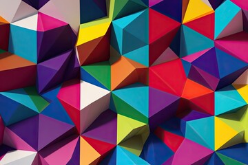 Vibrant Polygonal Shapes in 3D Background Design