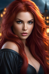 Beautiful Woman With Vibrant Red Hair