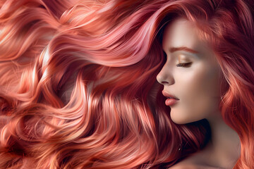 Shiny, silky red hair, perfect for highlighting with hair care products.