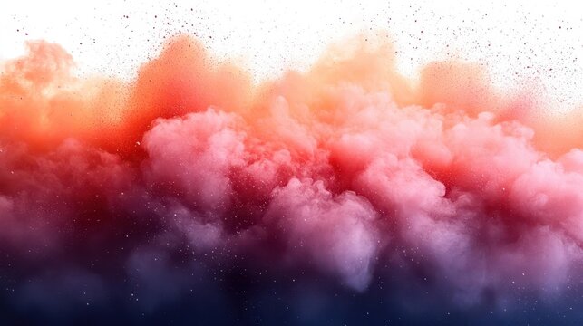 explosive burst of vibrant colorful powder paint against a pure white background frozen moment of joy and creativity particles suspended midair creating a mesmerizing abstract pattern