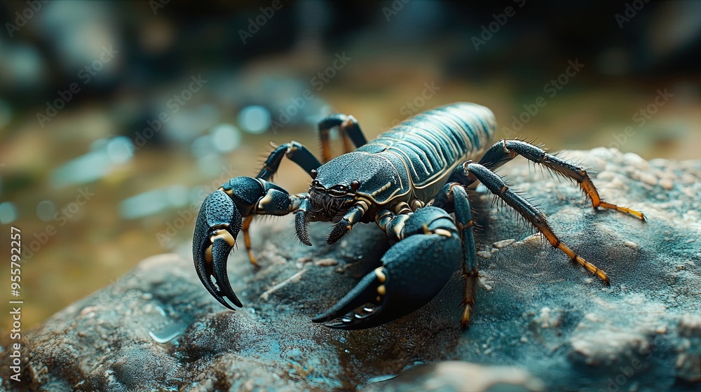 Poster Scorpion Isolated on Abstract Background