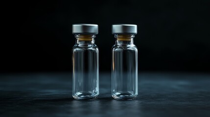 Two medical vials. Pharmaceutical concept