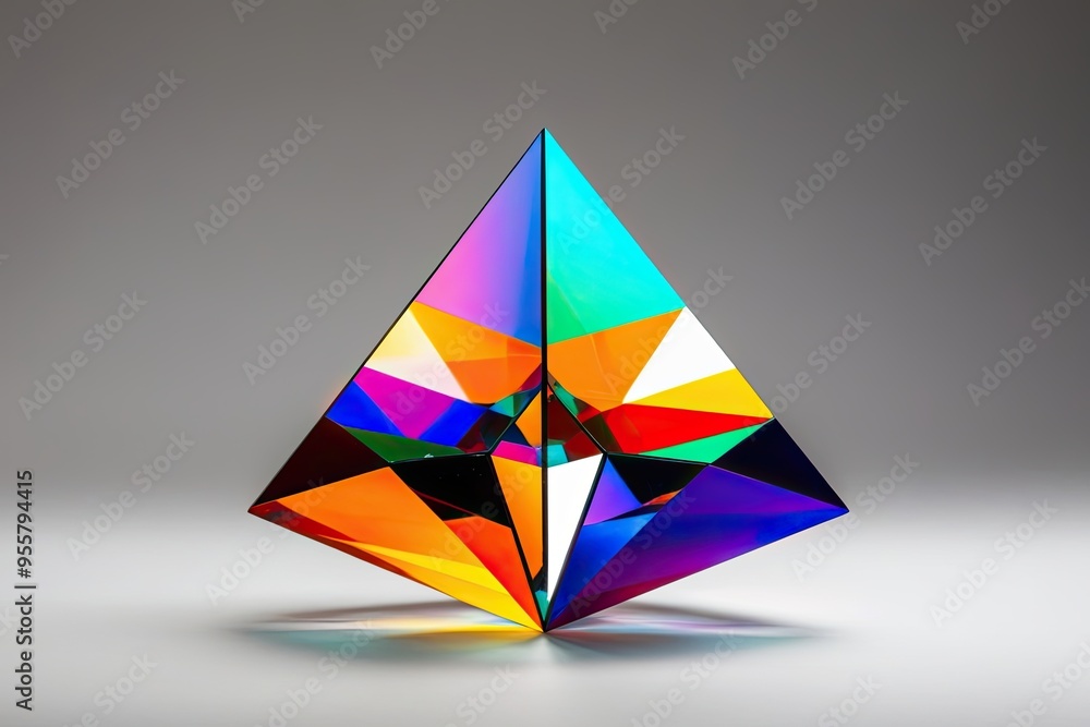 Poster mesmerizing 3d prismatic refraction in shape and design