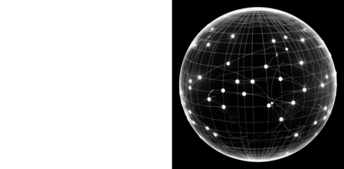 PNG Abstract digital network spheres