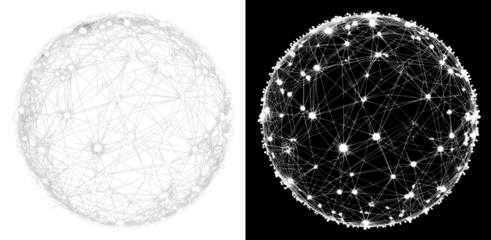 PNG Abstract interconnected glowing network spheres