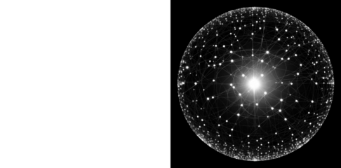 PNG Interconnected digital network sphere