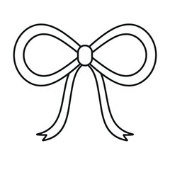 Vector flat outline bow tie isolated on white background
