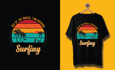 Custom summer surfing t shirt design
