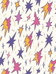 Obraz premium seamless pattern of cute lightening, pastel colors of lightening, abstract pattern of colourful lightening for wallpaper or wrapping paper, adorable perspectives of nature