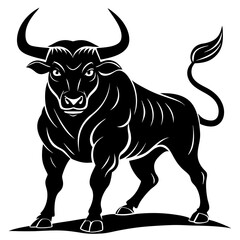 black and white bull