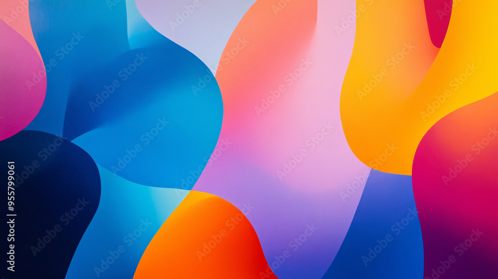 Poster color curve wave abstract design background