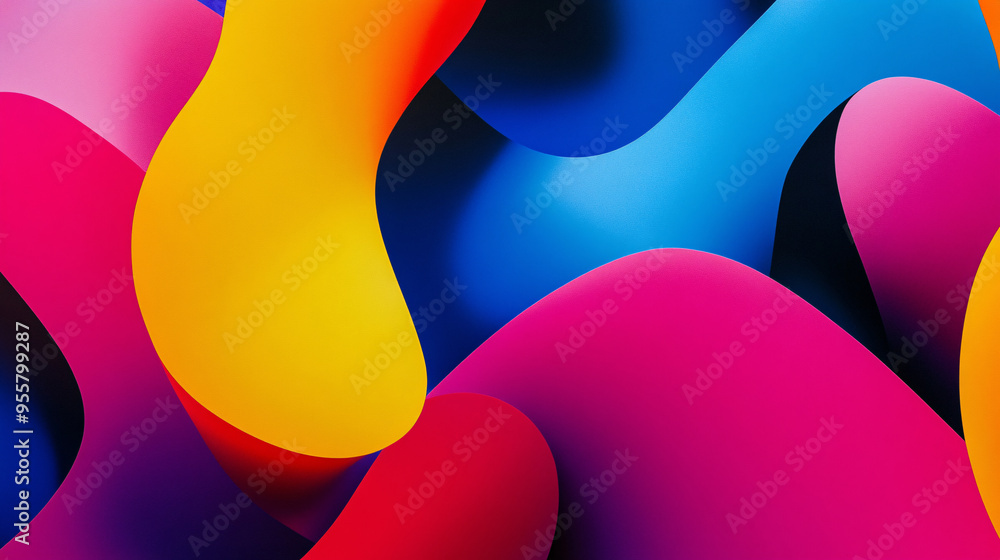 Poster color curve wave abstract design background