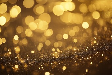 Obraz premium Golden bokeh lights shimmering against a warm background create an inviting and festive atmosphere for celebrations and events
