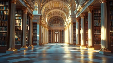 Obraz premium Grand library architecture highlighted in elegant design and building photos