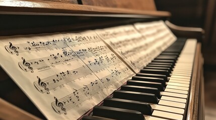 Fototapeta premium sheet music with detailed annotations, showcasing the dedication and craftsmanship involved in preparing for a performance.