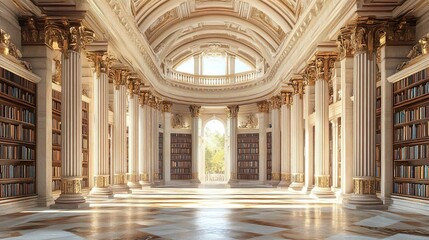 Fototapeta premium Stylish banquet hall with opulent architecture and elegant interior decor